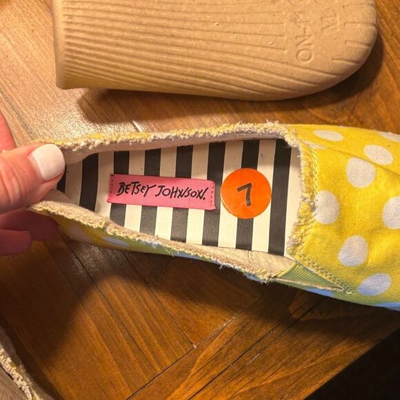 Betsey Johnson Yellow and White Polka Dot Espadrilles - Picture 5 of 11